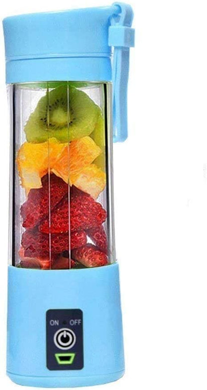 Rechargeable Portable Mini Juicer Blender – 6 Blades, 380ml Outdoor Juicing Cup [Random Color]