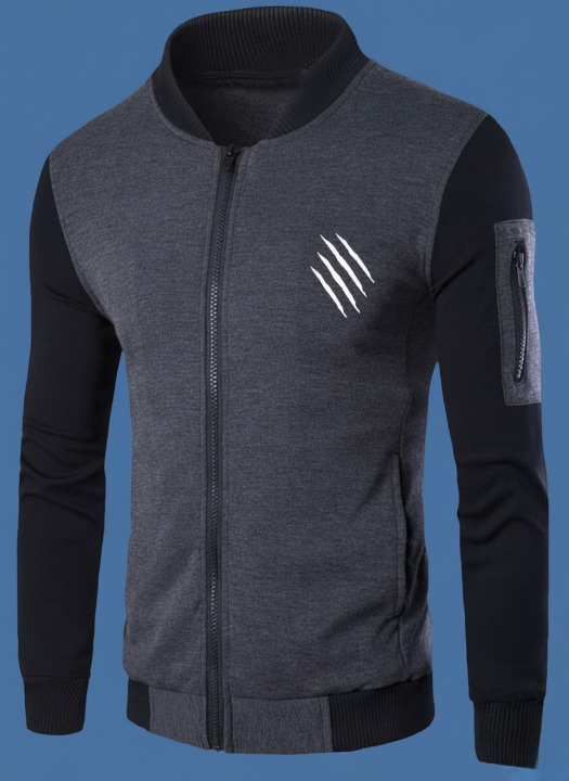 New Winter Collection Charcoal Grey Printed Zipper Jacket for Men & Boys – Premium French Fleece, Smart Fit, Stylish & Comfortable Winter Wear - Extra Large