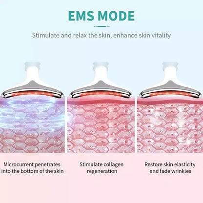 Massager for Face Lifting Facial Massagers EMS Neck Eye Massage Instrument Vibrator Microcurrents Red Light Therapy Anti Wrinkle - Random Color