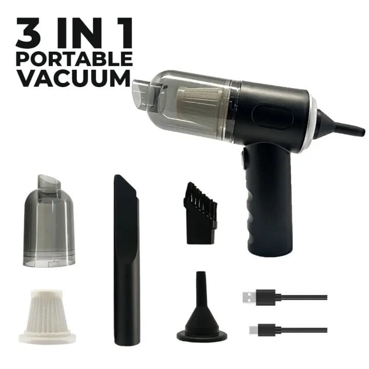 3-in-1 Portable Wireless Vacuum Cleaner AS 228 – Handheld, Powerful Suction for Car, Home, Office & Everyday Quick Cleaning