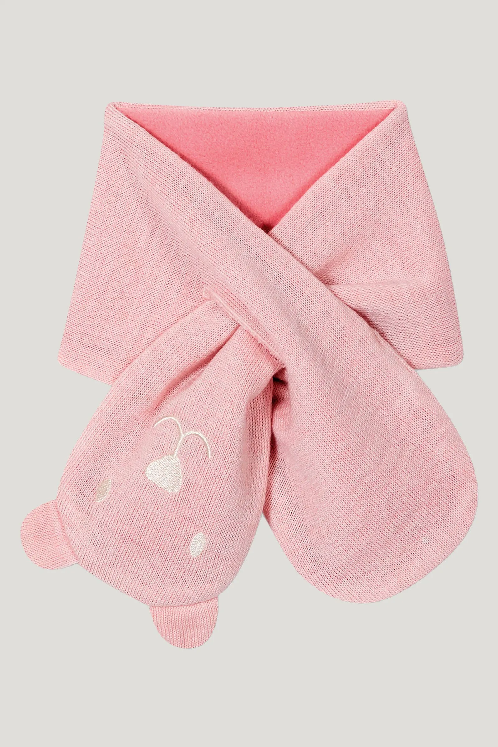 Baby Girl's Pink Bear Cub Scarf