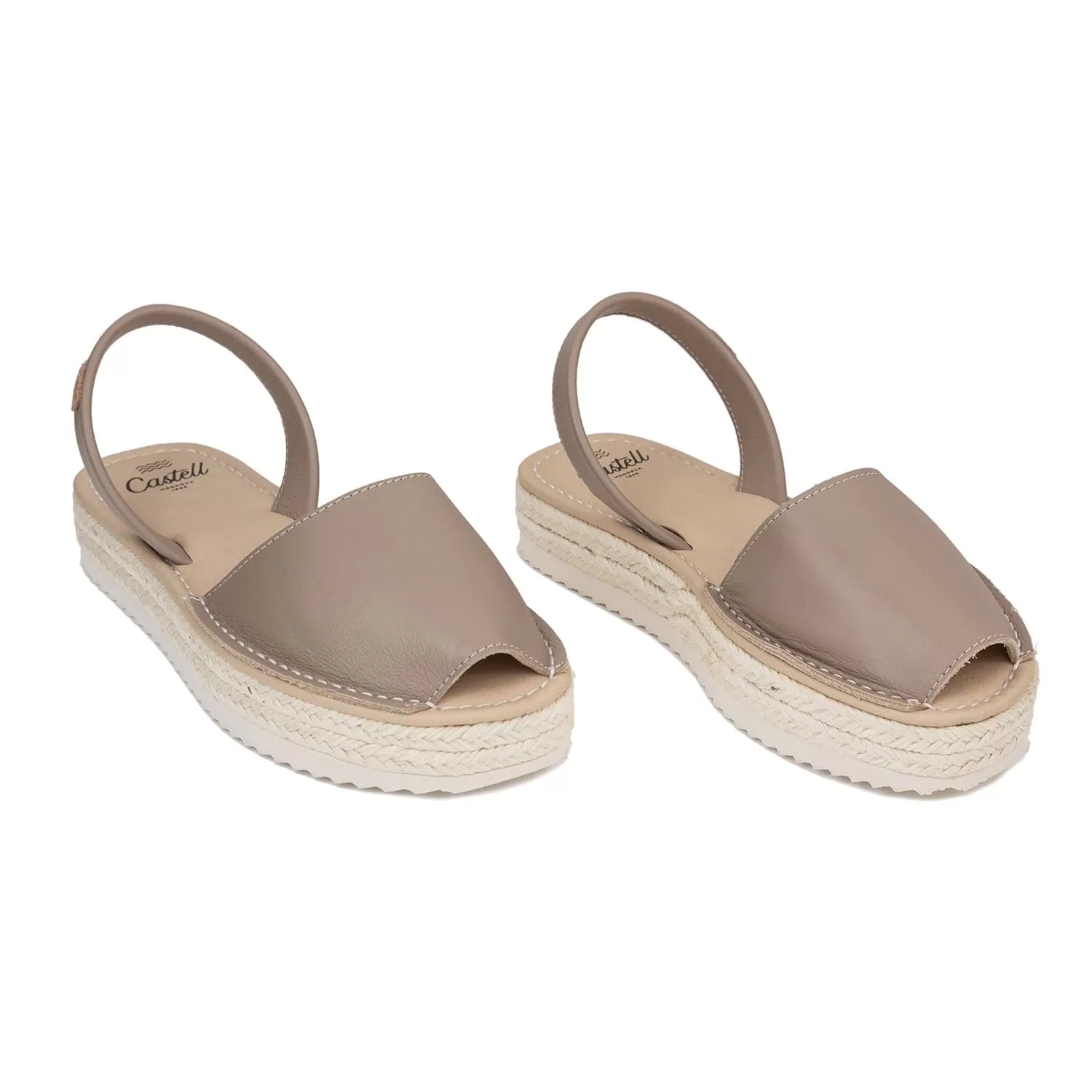 Basic Platform Leather Menorcan Espadrille For Women - Doble Yute 2283 2 Ciervo