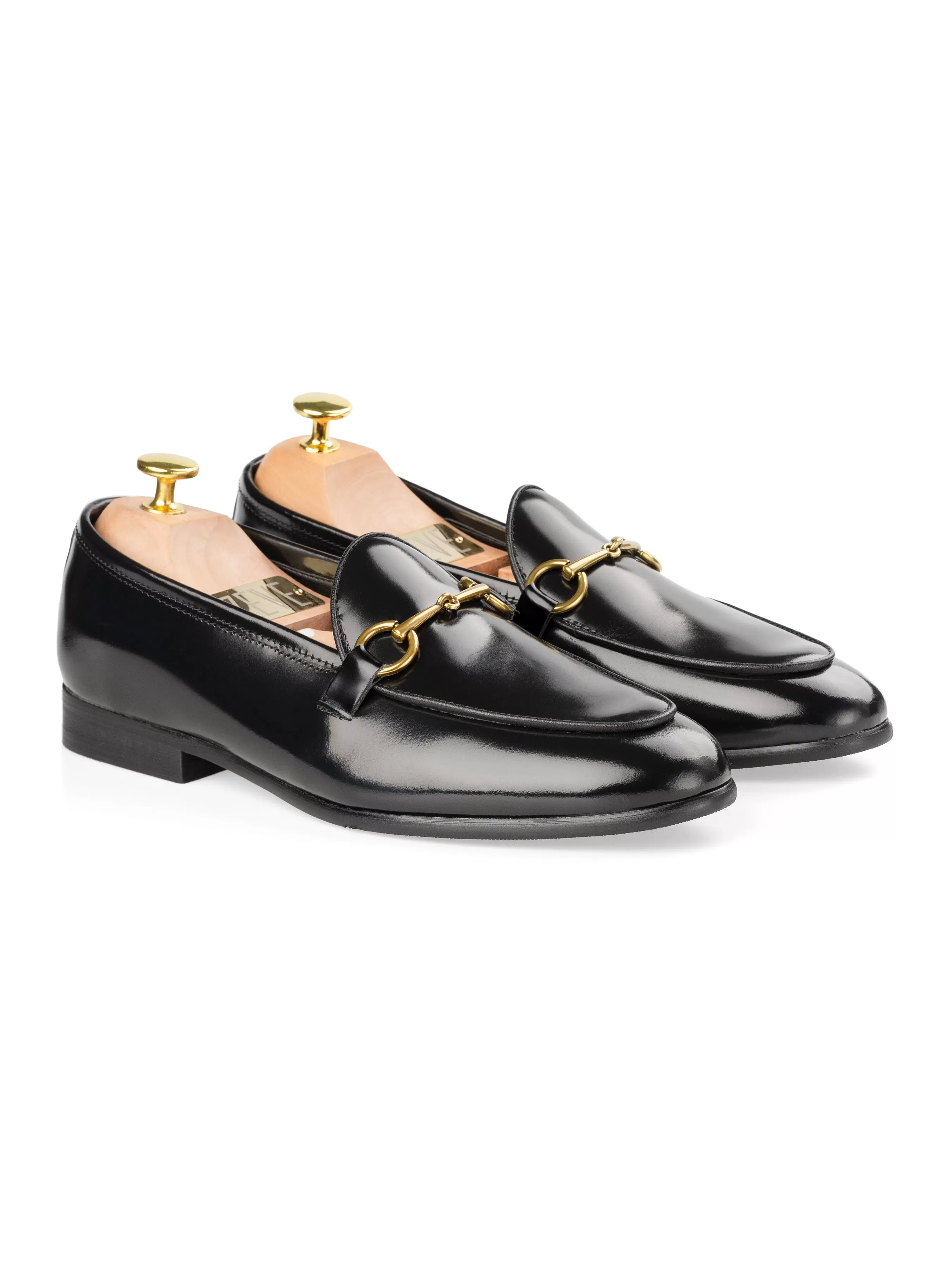 Belgian Loafer Horsebit Buckle - Black Patent (Gold Buckle)