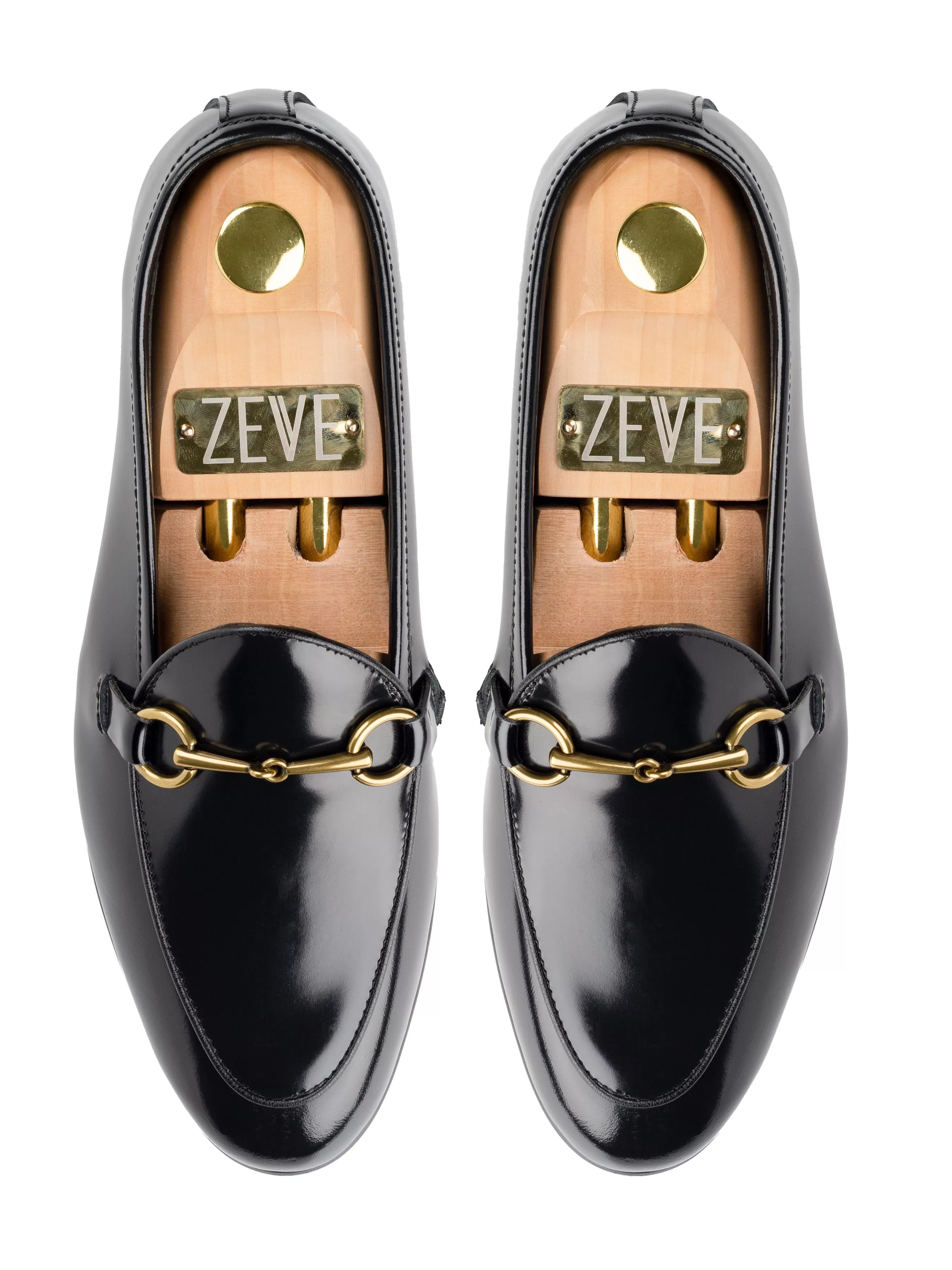 Belgian Loafer Horsebit Buckle - Black Patent (Gold Buckle)