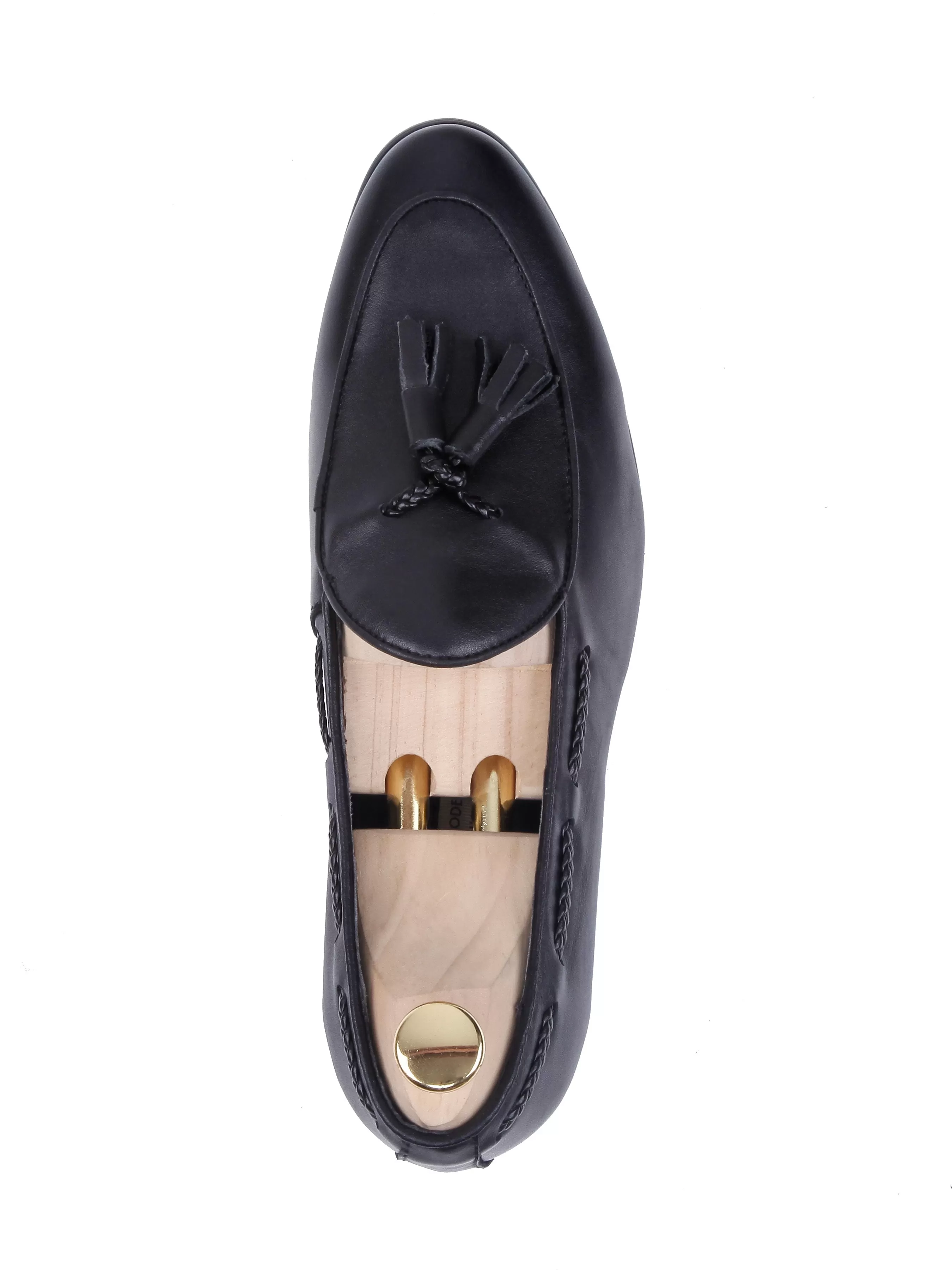 Belgian Loafer With Tassel - Black Leather