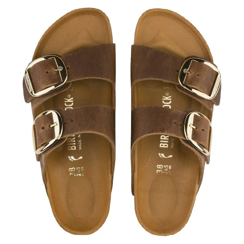 Birkenstock ARIZONA Big Buckle Cognac Leather Sandal-Narrow