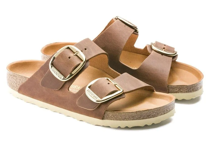 Birkenstock ARIZONA Big Buckle Cognac Leather Sandal-Narrow