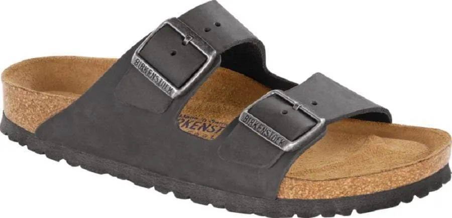 Birkenstock ARIZONA Black Oil Leather Soft Footbed Sandal