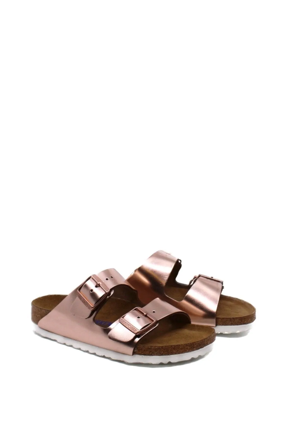 Birkenstock Arizona Metallic Copper Leather Soft Footbed Narrow