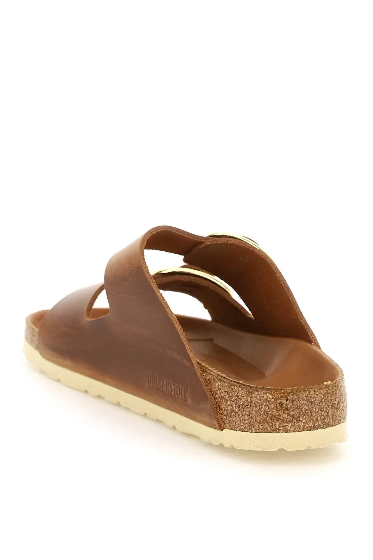 Birkenstock Big Buckle Arizona Slides   Brown