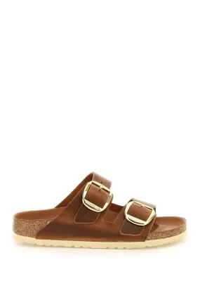 Birkenstock Big Buckle Arizona Slides   Brown