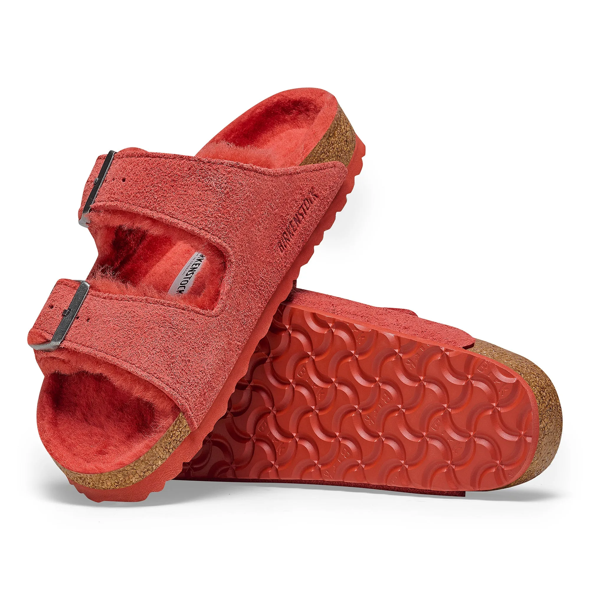 Birkenstock Limited Edition Arizona mars red suede/mars red shearling