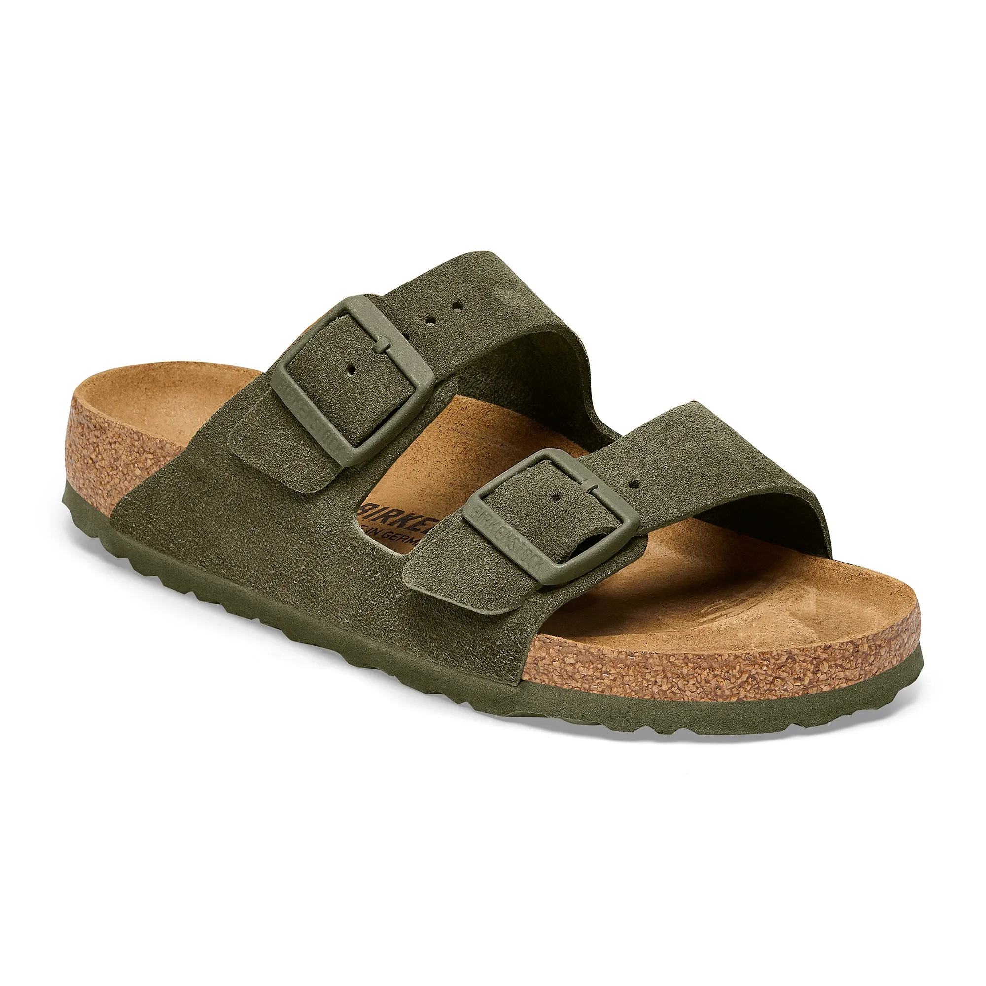 Birkenstock Limited Edition Arizona thyme suede with green sole