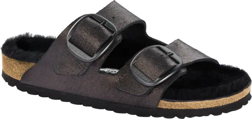 Birkenstock mule Arizona big buckle washed metallic antique black