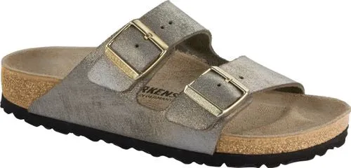 Birkenstock mule Arizona washed metallic stone gold