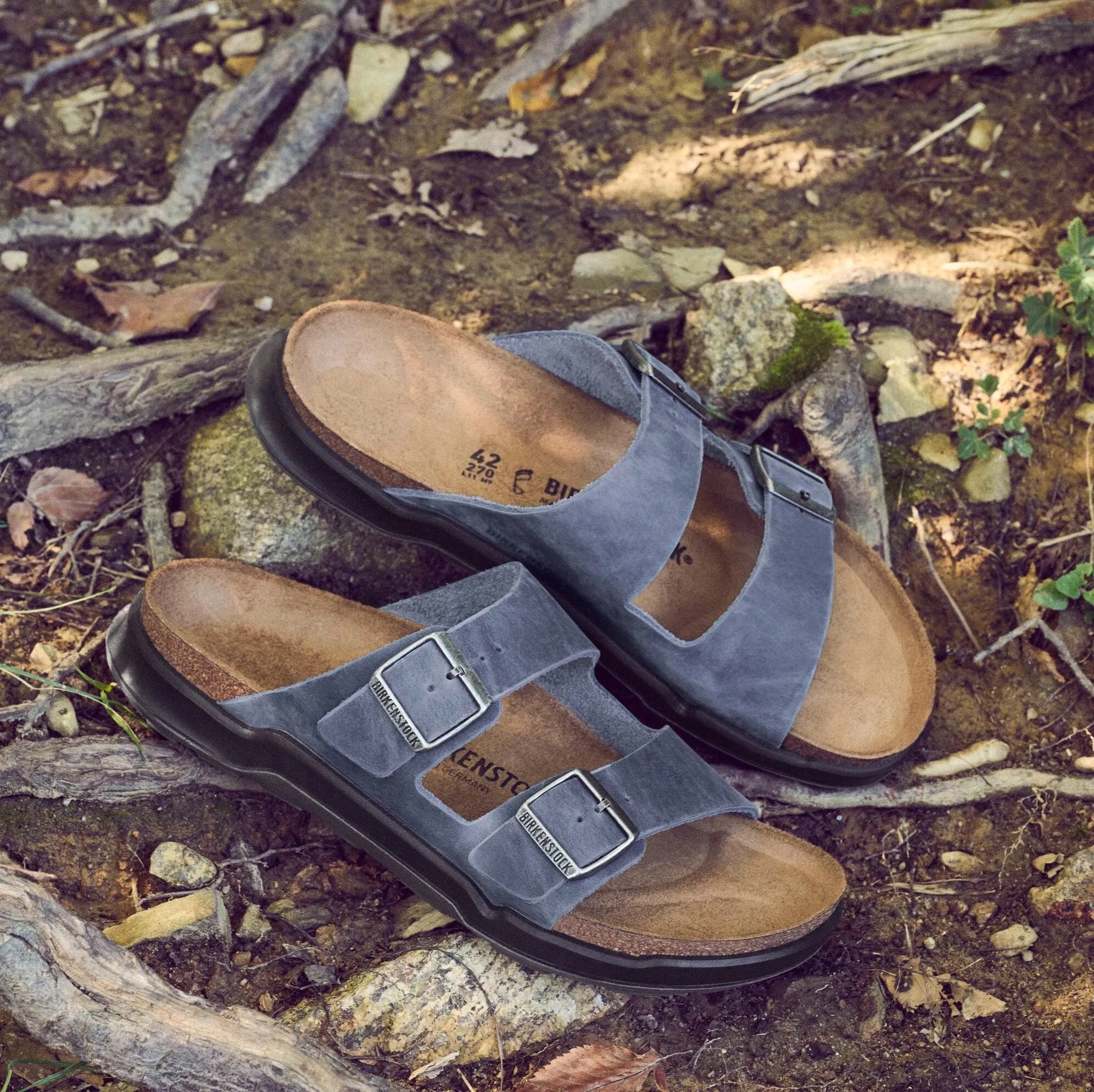 Birkenstock Rugged Casual Men's Arizona Rugged elemental blue oiled leather