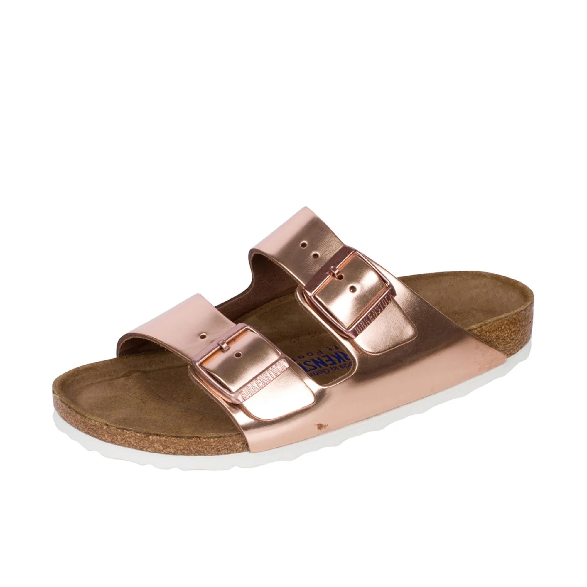 Birkenstock Womens Arizona Soft Footbed Leather Metallic Copper