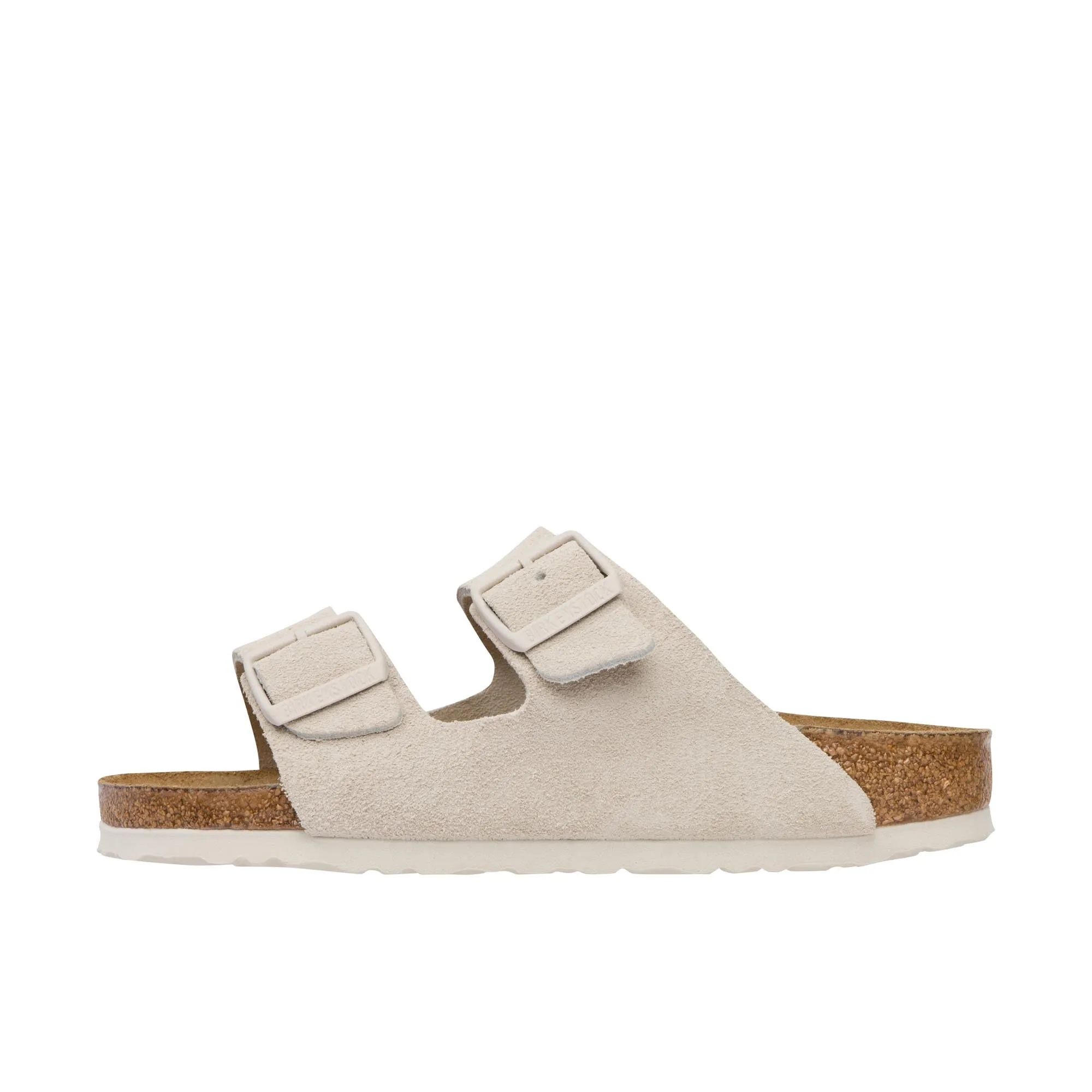 Birkenstock Womens Arizona Soft Footbed Suede Antique White