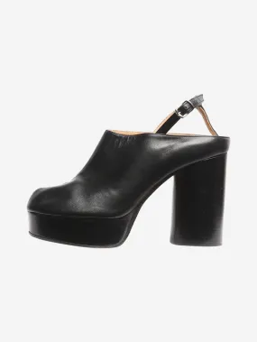   Black Tabi leather platform mules - size EU 38.5