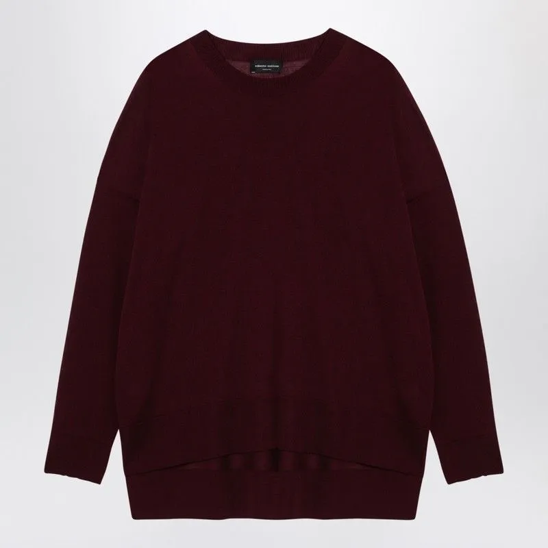 BORDEAUX WOOL CREW-NECK SWEATER