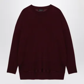 BORDEAUX WOOL CREW-NECK SWEATER