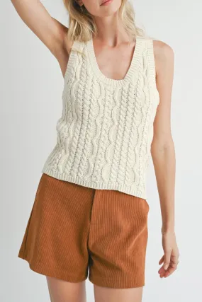 CABLE SWEATER TANK