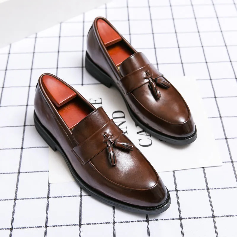 Casual Men Loafers Classic Tassel Men Leather Shoes Wedding Men Dress