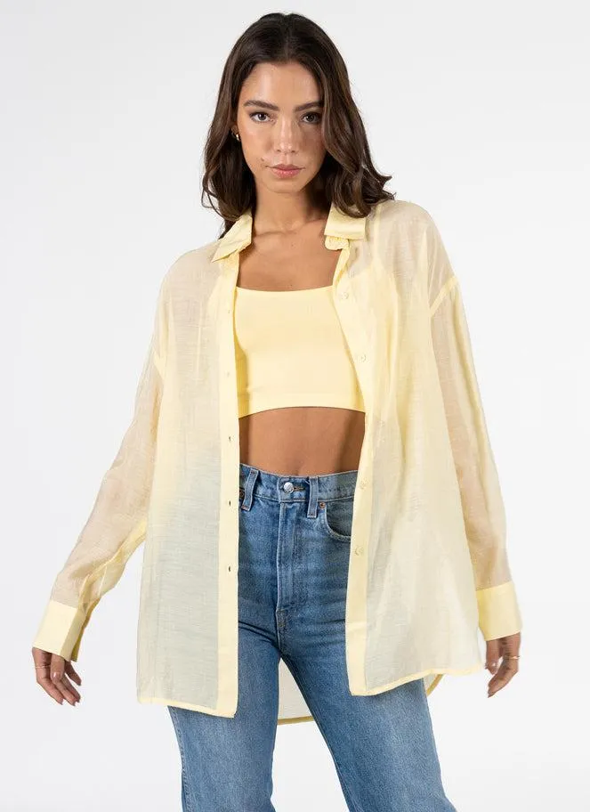 C'est Moi Tie Back Blouse In Butter