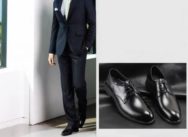 Classic Business Shoes for Men with Laces - Black