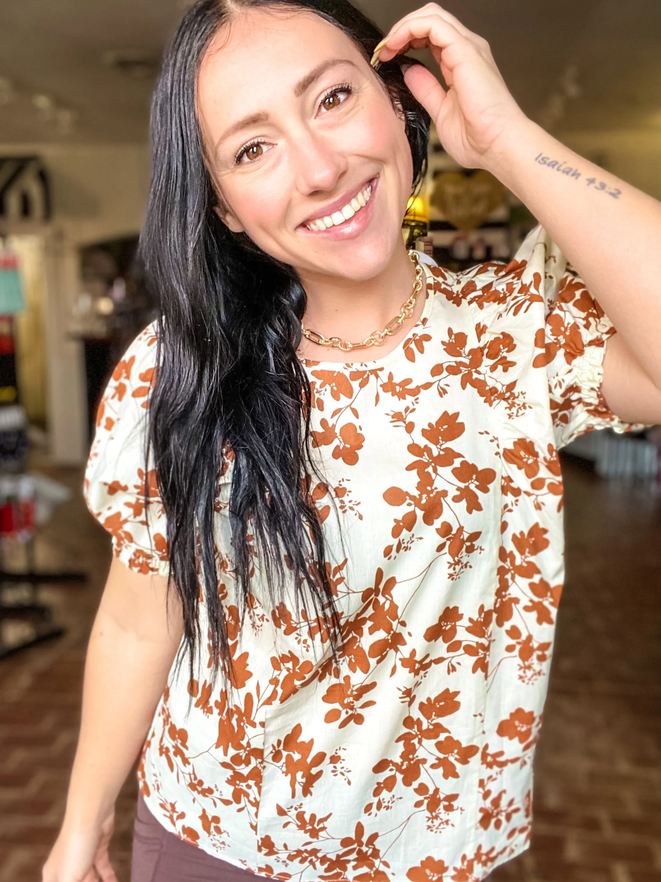 Coco Cream Floral Top