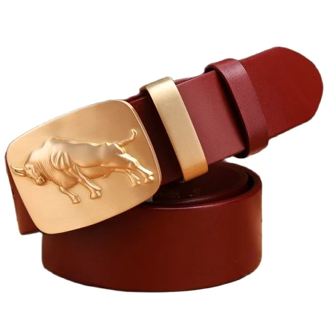 cow solid brass buckle luxury full grain 100% genuine leather 2020 new designer belt men high quality red camel black 3.8 cm red