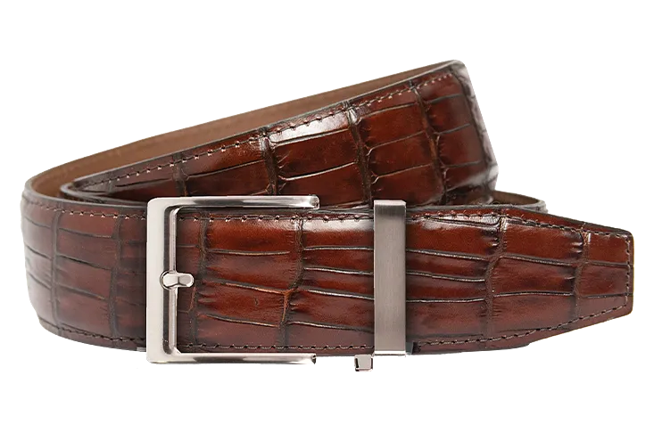 Crocodile Brown, 40mm Strap, Luxury Belt