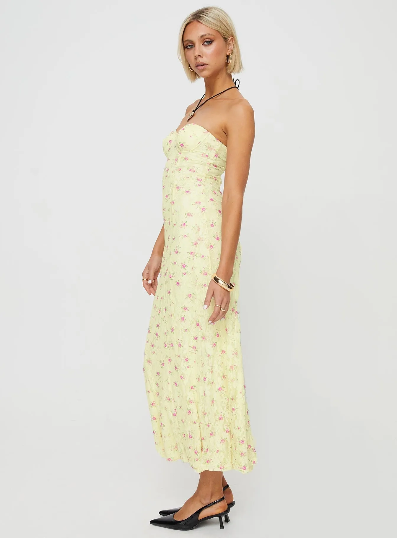 Demayne Floral Maxi Dress Cream / Pink