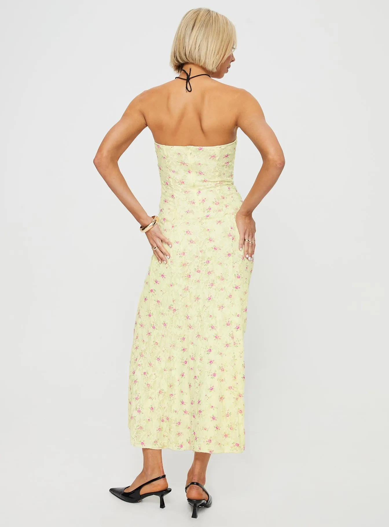 Demayne Floral Maxi Dress Cream / Pink