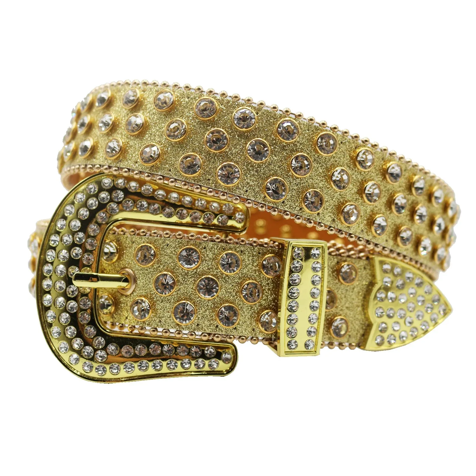 Diamond Rhinestone Belt Fashion Luxury Crystal Studded Pin Buckle Belt