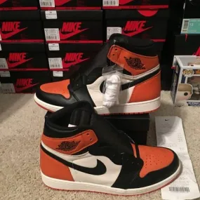 Ds sz 14 air jordan i retro high og 'shattered backboard' w