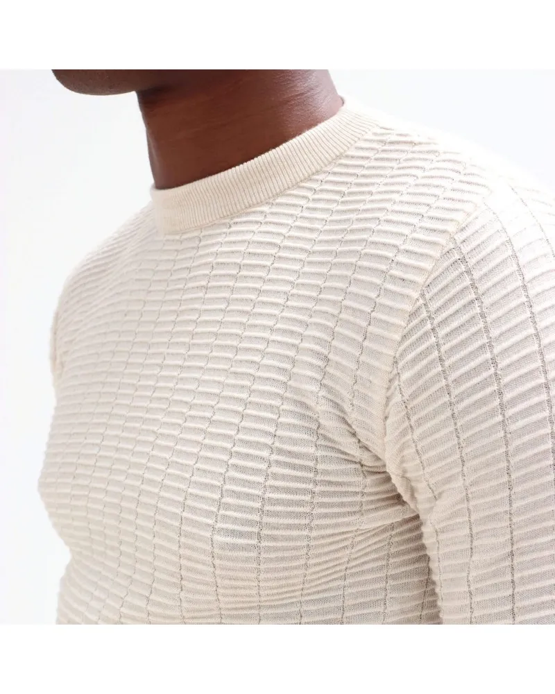 Far Afield - Ribbed Sweater - Vitor - Merino - Ecru