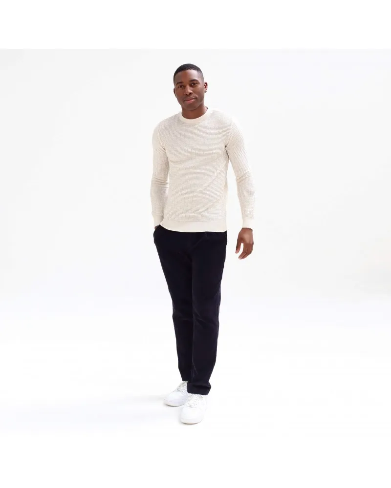 Far Afield - Ribbed Sweater - Vitor - Merino - Ecru