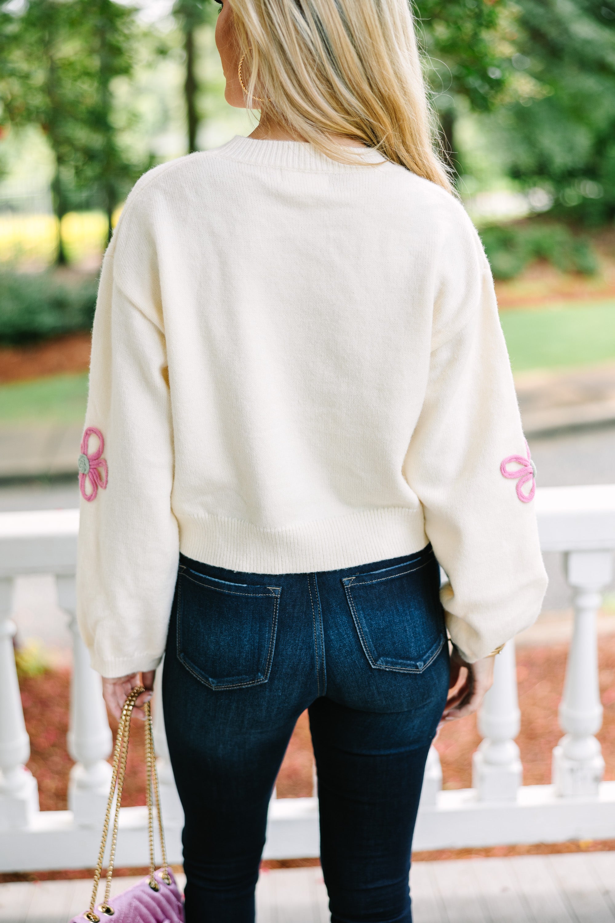 Feeling Femme Cream White Floral Sweater