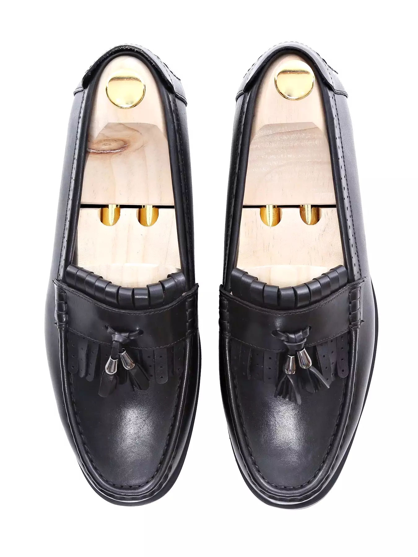 Fringe Classic Loafer - Black Grey with Tassel (Hand Painted Patina)