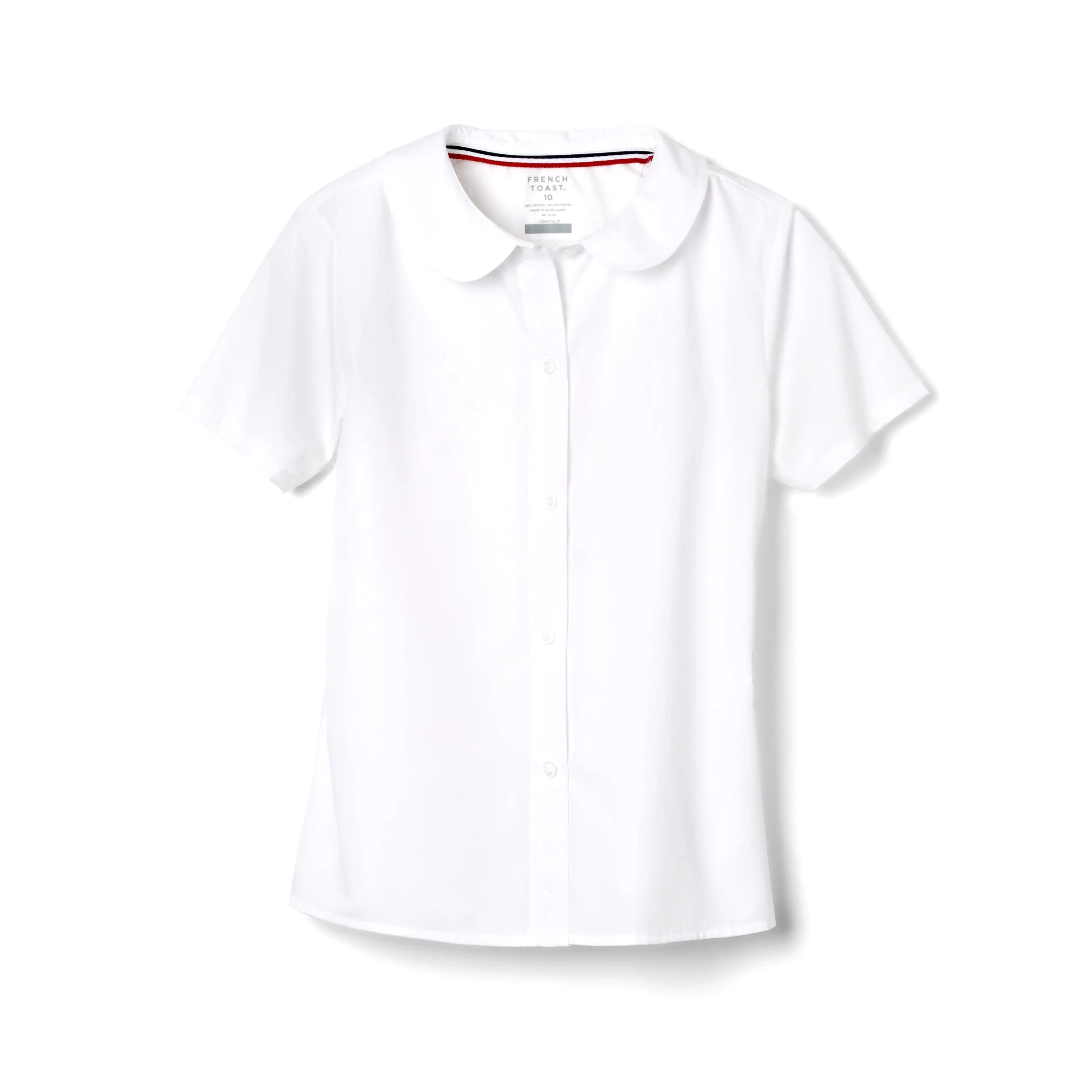 Girls Short Sleeve Modern Peter Pan Collar Blouse