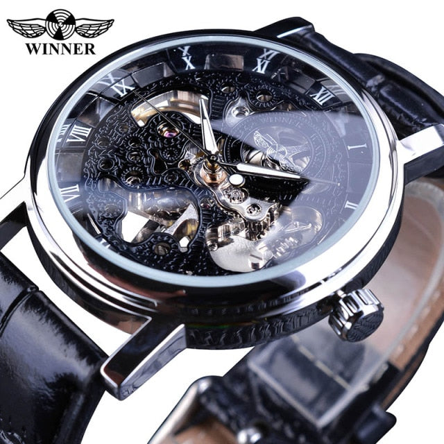 Golden Case Luxury Casual Design Brown Leather Strap Men Watches