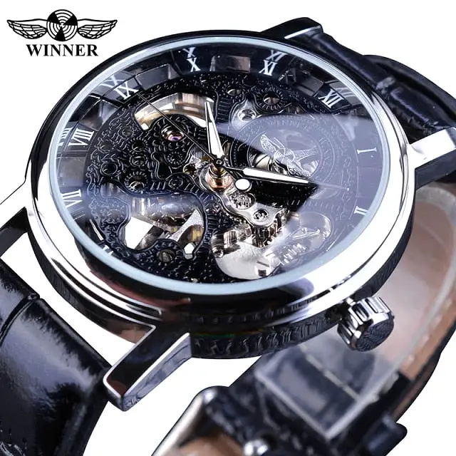 Golden Case Luxury Casual Design Brown Leather Strap Men Watches