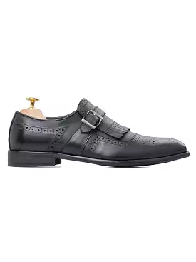 Jean Single Monk Strap - Solid Black