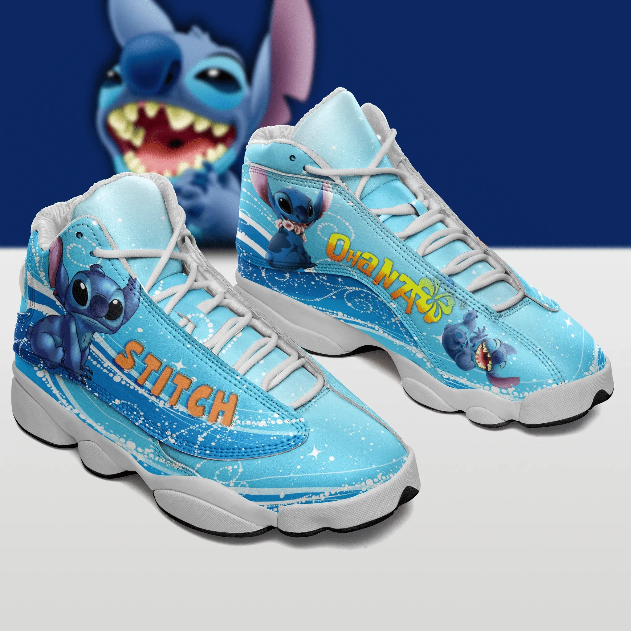 Lilo & Stitch Ohana Jordan 13 Sneakers JD13 Shoes For Men Women