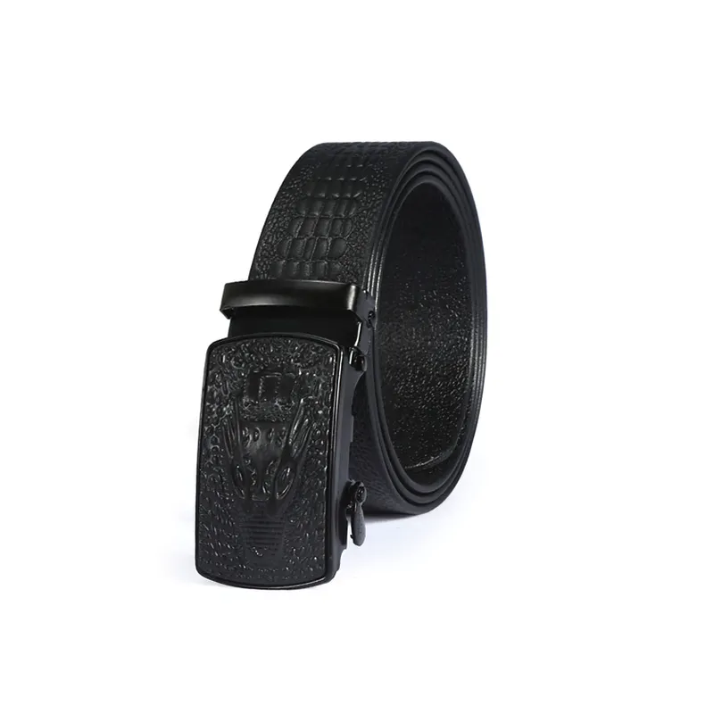 Luxury Belt Men's leather with crocodile pattern / Rock Style Belt With Automatic Buckle