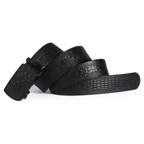 Luxury Belt Men's leather with crocodile pattern / Rock Style Belt With Automatic Buckle