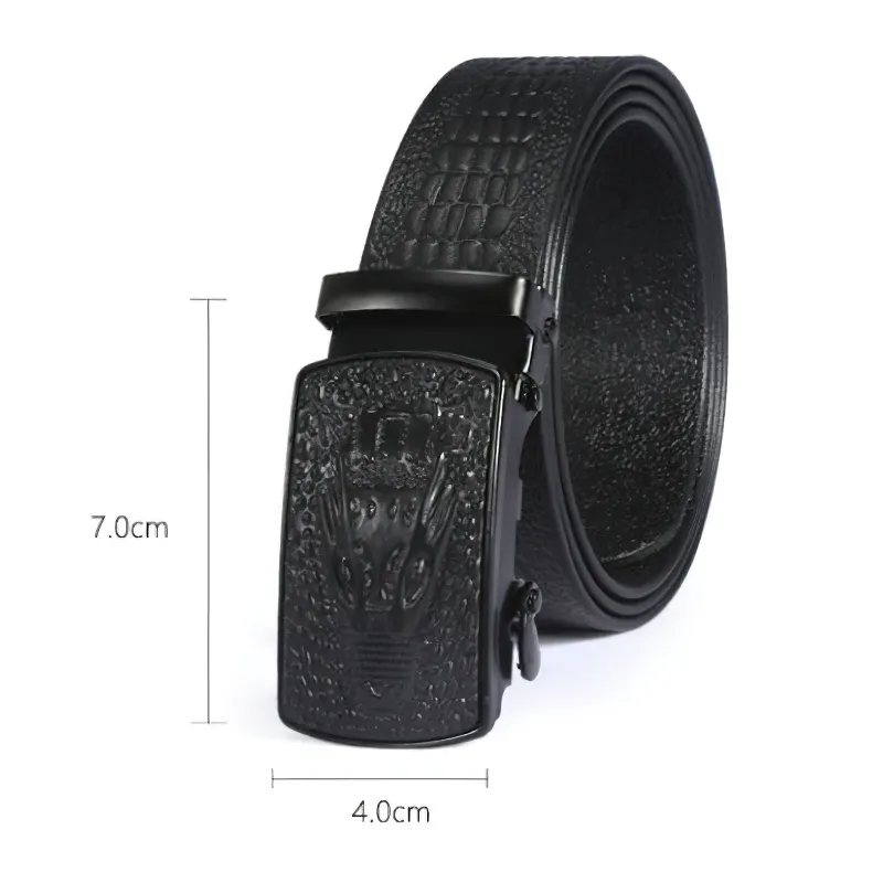 Luxury Belt Men's leather with crocodile pattern / Rock Style Belt With Automatic Buckle