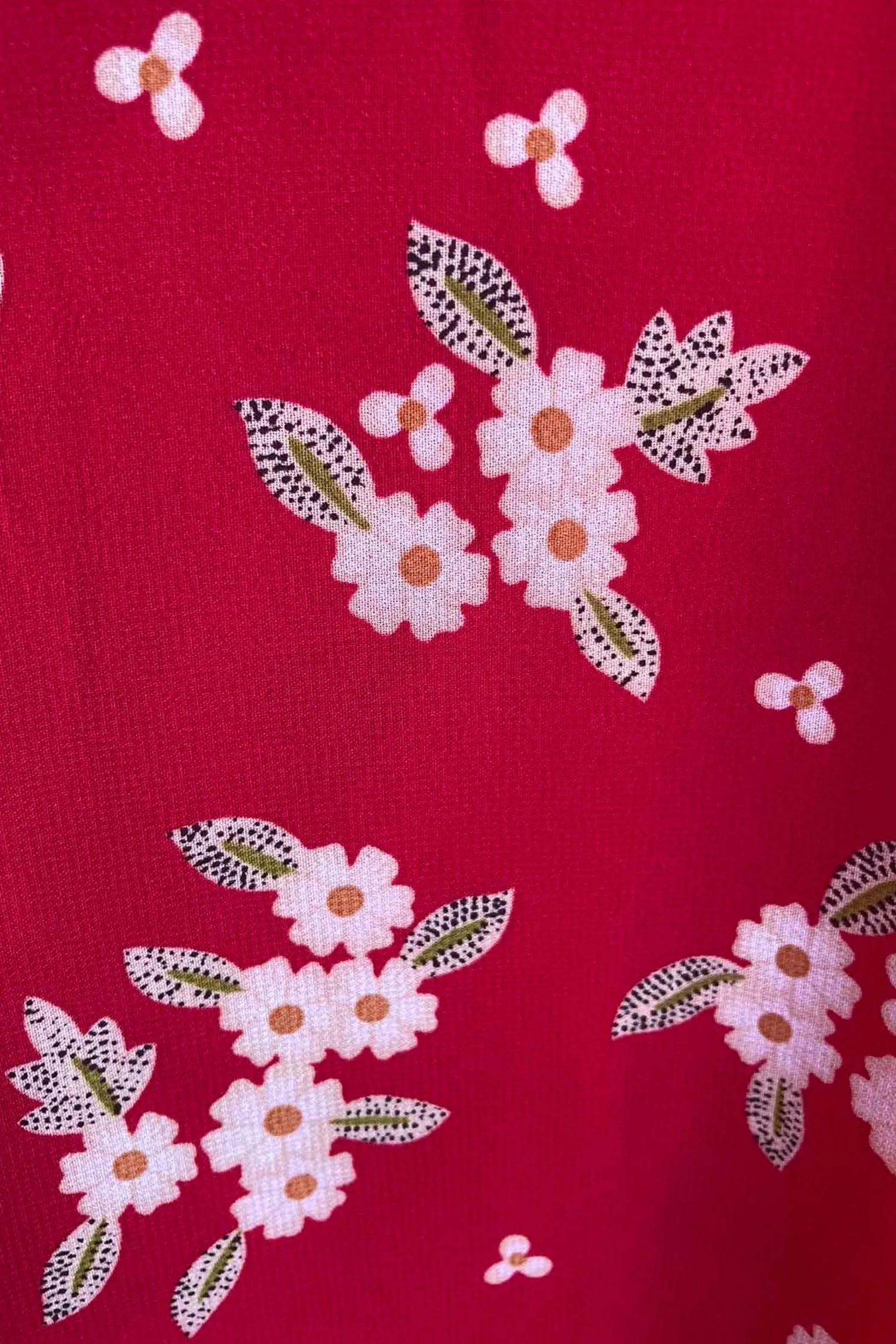 Manette Red & Cream Floral Dress