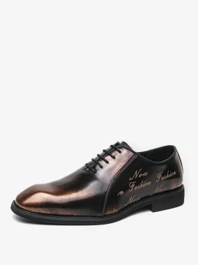 Men's Oxford Lace Up Modern Square Toe Prom Wedding Shoes